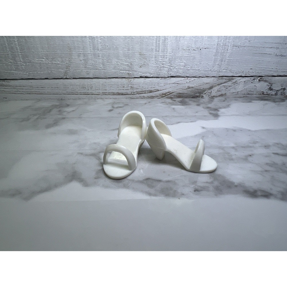 Vintage‎ JEM & the Holograms White Sandals Doll Shoes Hasbro 80's
